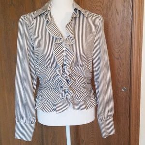 Per Se by Carlisle long sleeve ruffled blouse sz 6